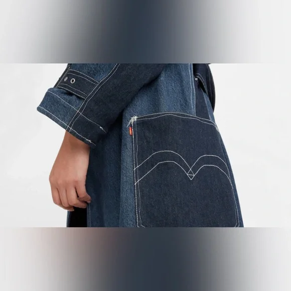 Levi’s® Red Twisted Trench Coat - Picture 3 of 11